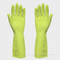 Light Green Spray Flocklined Heavy Duty Rubber Gloves Have S - Xl Size